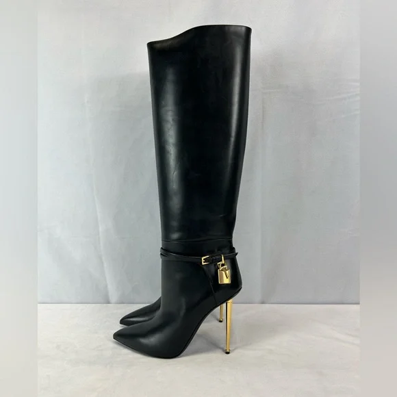 Tom Ford - Padlock 105 leather knee-high boots - Picture 2 of 10